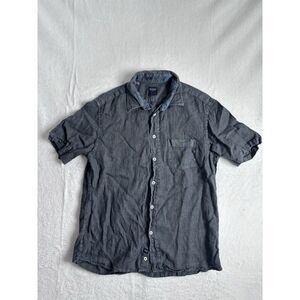 Benson Short Sleeve Button Down Blue Casual Shirt Men's Medium *
